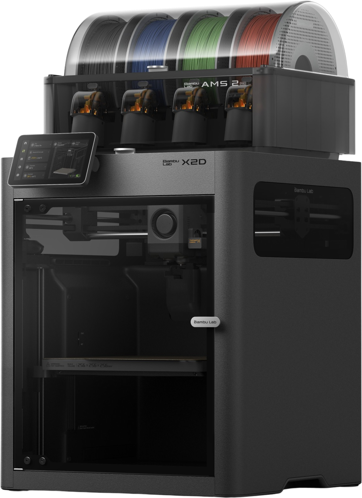 Enclosed filament 3D printer with multi-material system