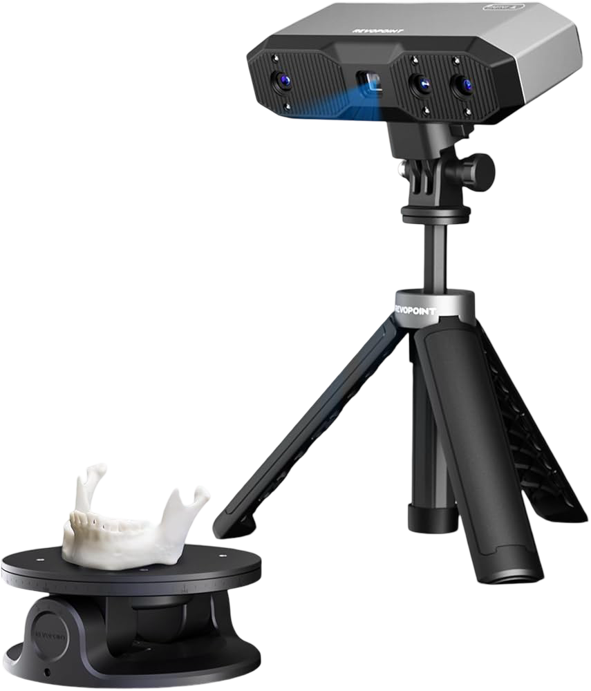 Structured-light 3D scanner digitizing a part